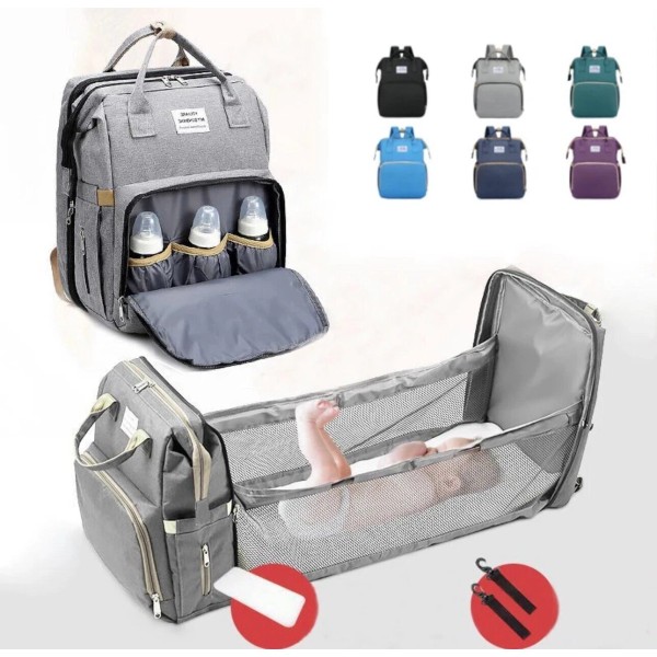 3 in 1 Baby Diaper Bag - Travel Backpack with