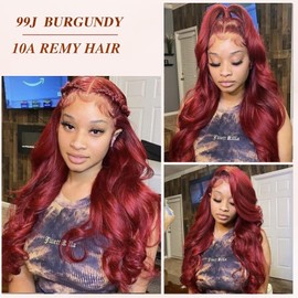 Bundles Human Hair with Closure,99j Burgundy Body Wave Bundles with Closure Human Hair 12 14 16+12inch Free 10A Brazilian Remy Hair Body Wave Bundles