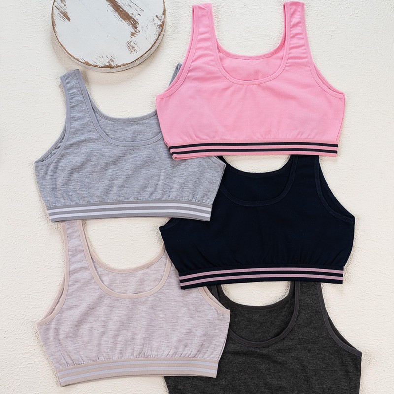 LOREZA ® 5 Girls' Cotton Bra Sports Bra Size 128-170,