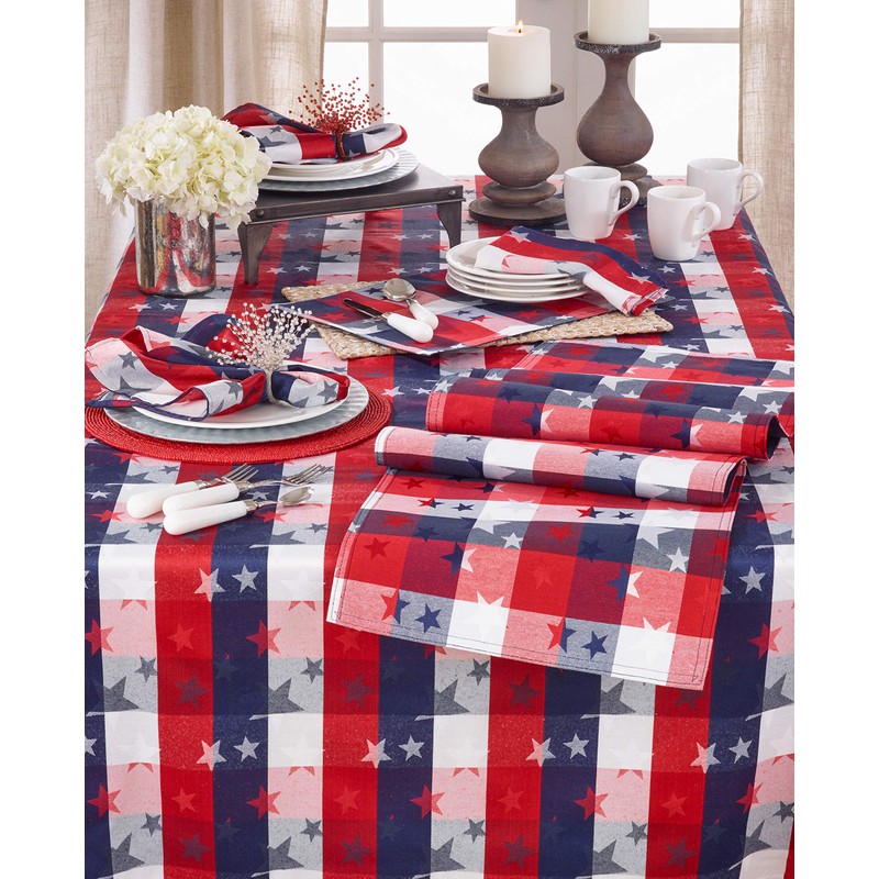 Checkered Placemats With Stars Design (Set of 4)
