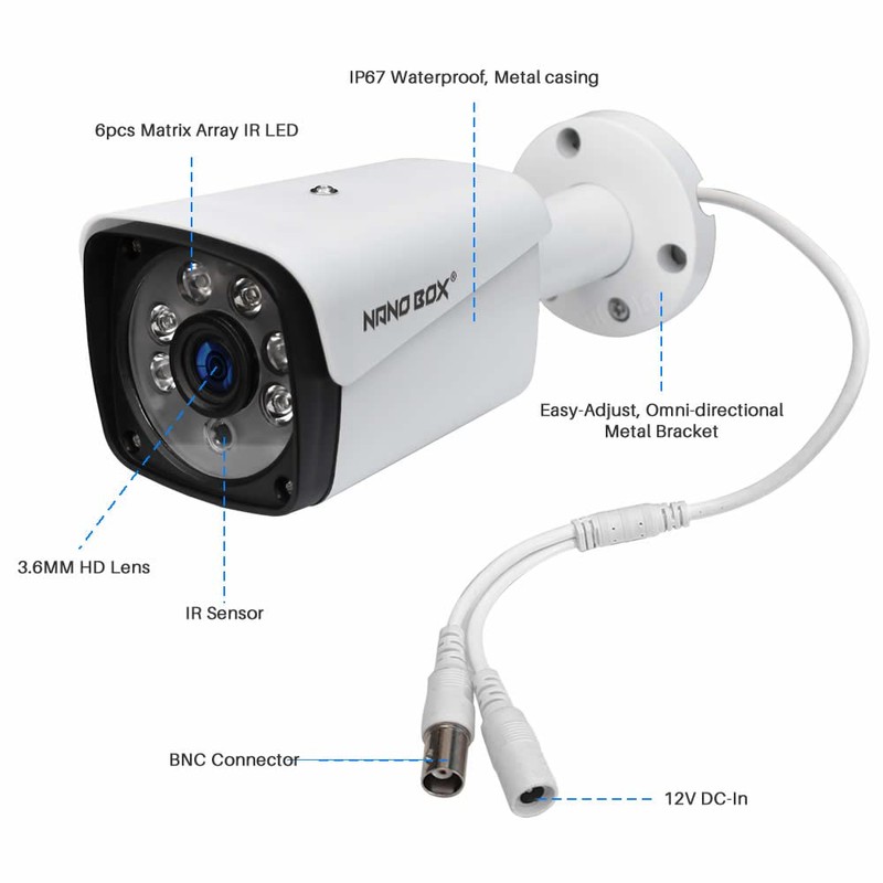 Nano Box 5MP CCTV Bullet Camera AHD Add-On Security Cam,