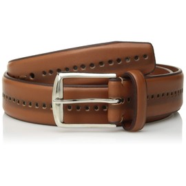 Stacy Adams Men's Carnegie 34mm Burnished Belt, Cognac, 36
