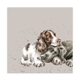 Wrendale Designs by Hannah Dale Growing Old Together' Spaniel and Labrador Lunch Napkin