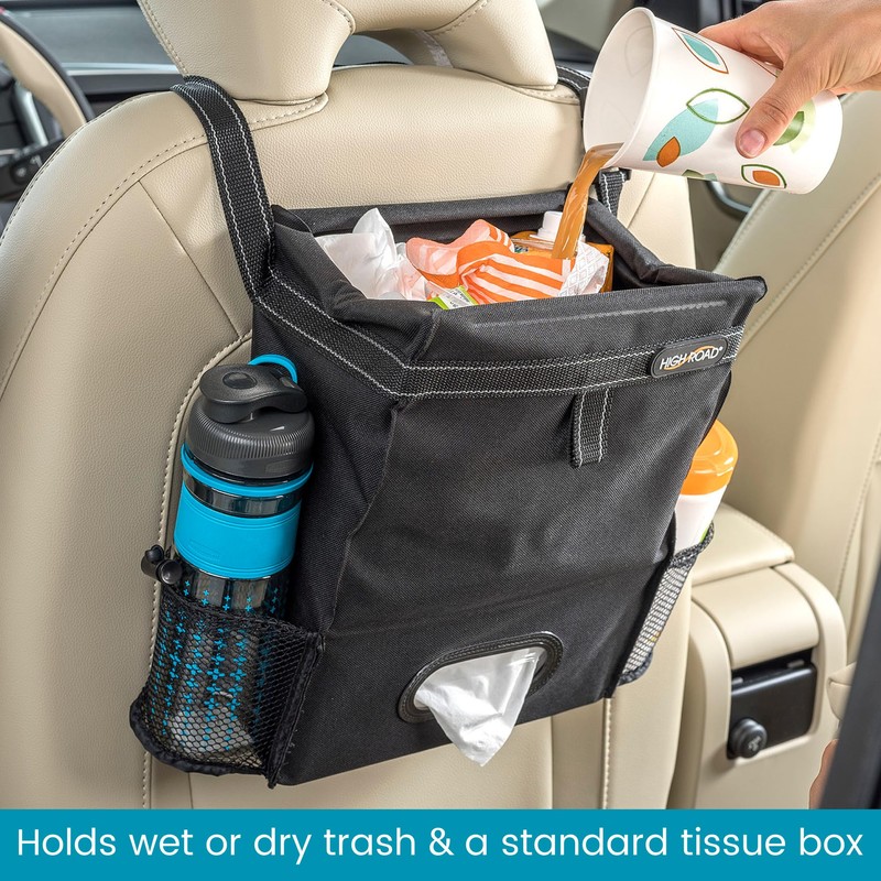High Road Car Organizer with Car Trash Bin and Tissue