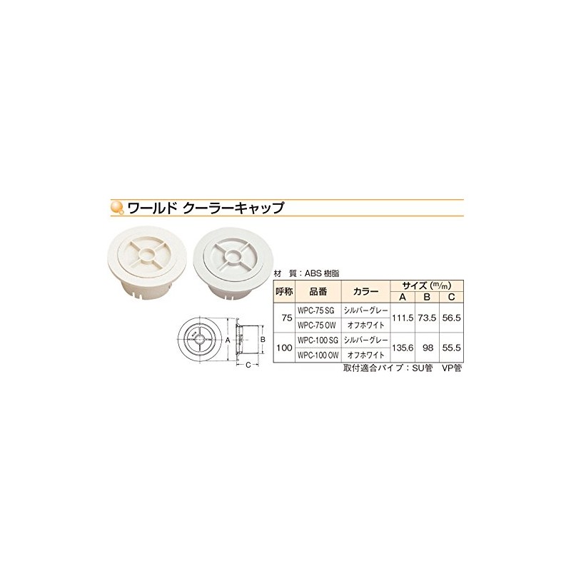 World PC (ABS resin) Cooler Cap φ3.0 inches (75 mm)
