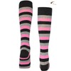 Mysocks Unisex Knee High Stripe Socks Stripe Pink Ash Anthracite