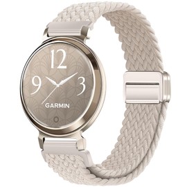 Issinlky Nylon Braided Strap for Garmin Lily 2, 14 mm Elastic Bracelet for Garmin Lily 2 Women