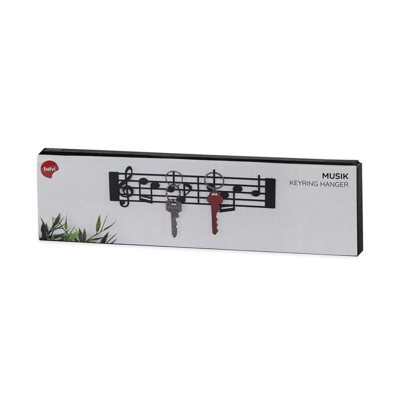 balvi Key Hanger Music Colour Black in the Shape of