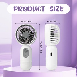 Tujoe 6 Sets Mini Portable Fan Cooling Towel Small Personal Handheld Fan Rechargeable 35"x 12" Ice Towel Chilly for Yoga, Sport, Gym, Workout, Camping, Fitness, Running Summer Gift (White)