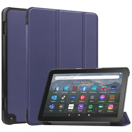 Kicvbnco for Fire HD 8 2024/2022/2020 Tablet Case, Auto Wake&Sleep, Slim PU Leather with Multi-Angle Stand Case Cover for Fire HD8/Fire HD8 Plus -Blue