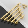 Amerdeco 10 Pack Brushed Gold Cabinet Pulls 3.75 Inch(96mm) Hole