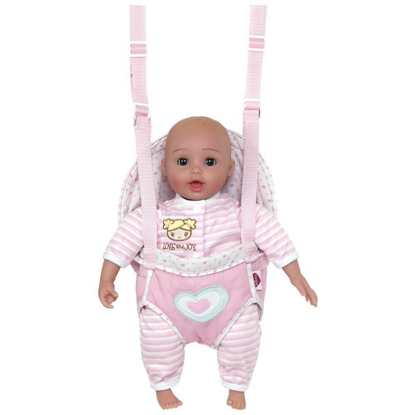 Adora GiggleTime 15Girl Vinyl Weighted Soft Body Toy Play Baby Doll with Laughing Giggles and Harnessed Wrap Carrier Holder for Children 2+, 15 inches (20153009)