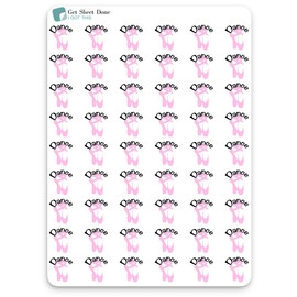 Dance Planner Sticker / 54 Fun Vinyl Stickers (1/2”) / Ballet Dance Pointe Ballet Recital Dance Class/Essential Productivity Life/Bujo Bulleted Journal (Three Sheets, Pointe Shoe)