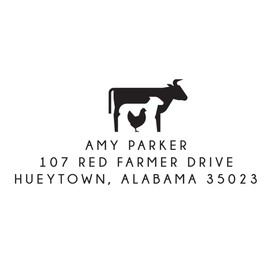 Farm Animals Address Stamp, Self-Inking Return Address Stamp, 1 x 2.5 inches
