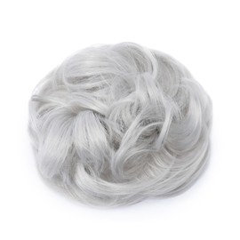 Cybelleza Hairpiece Hair Scrunchie Hair Extensions Scrunchie Updo Hairstyles Ponytail Wavy Curly Hair Voluminous Hair Bun Messy Bun Bun Silver Grey