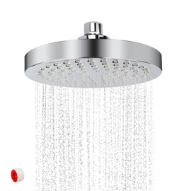 LNSYSNS Rainforest Shower, 15 cm 360 Degree Rotation Shower Head, Rain Shower, Electroplating Process Shower Head, Pressure Increasing, Comes with Installation Accessories (Silver)