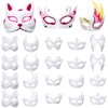 Aoriher 30 Pcs Paper Mache Masks Bulk DIY Blank Mardi