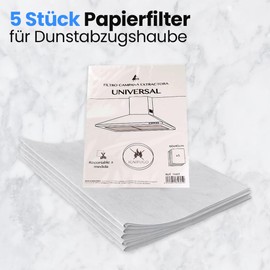 Anakel Home Universal paper filter for cooker hoods, 60 x 45 cm, can be cut, fireproof, contains 5 filters