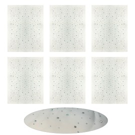 6 Sheets Iron on Rhinestone Sheets Transfers, Iron on Crystal Transfers Applique 2mm & 4mm Hot Melt Rhinestone Patches AB Color Glitter