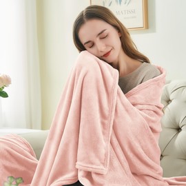 BEDELITE Fleece Blanket Pink Morn Throw Blankets for Couch & Bed, Luxury Plush Cozy Fuzzy Blanket 50" x 60", Super Soft Warm Lightweight Throw Blanket for Travel Camping