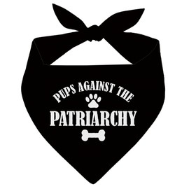 Pups Against the Patriarchy Dog Bandana, Black Pet Dog Scarf Accessories, Pet Dogs Triangle Scarf, Dogs Bandana for Small Medium, Gifts for Pets Lovers, Suitable for Pets Boy Girls