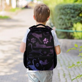 COOPASIA Cat Backpack for Girls Boys, 16" Cat Theme Bookbag with Durable, Adjustable Straps, Lightweight, School Bag with Large Capacity