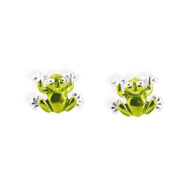 Heartbreaker Women's Stud Earrings-Enamelled 925 Sterling Silver Froggy LD FG 28 g