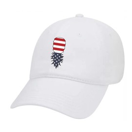 Trenz Shirt Company Men's American Flag Upside Down Pineapple Embroidered Unisex Twill Dad Hat Adjustable Baseball Cap, White