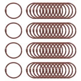 PATIKIL 48Pcs Loose Leaf Binder Rings, 1.78 Inch Metal Open Card Rings Heavy Duty Book Rings for Key Index Card Rings Paper Rings Office, Brown