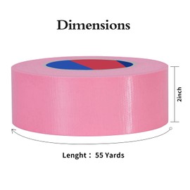 Duccinp Duct Tape 55 Yards x 2 Inch Heavy Duty, No Residue, Tear by Hand & Waterproof Pink Duct Tape,Great for Packaging, Home Use, DIY, Projects and Repairs