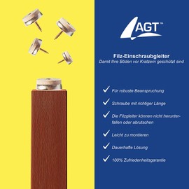 AGT Set of 32 Felt Pads for Furniture and Furniture Feet Diameter 25 mm