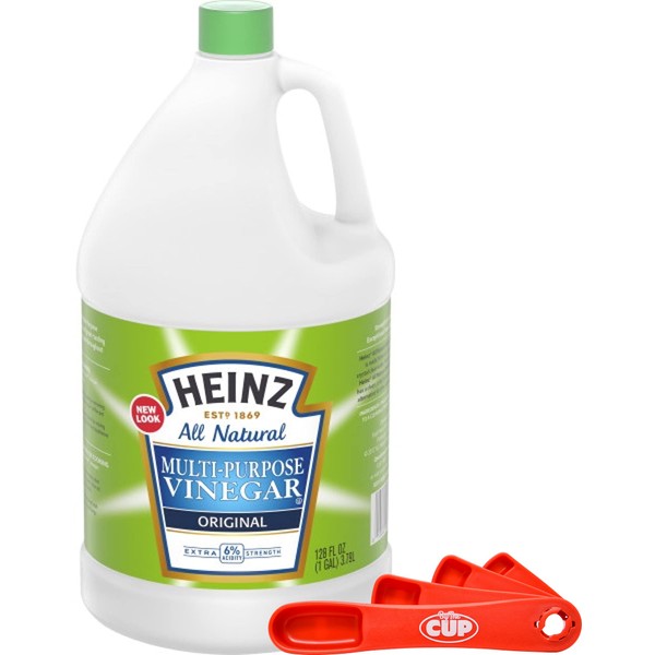 Heinz All Natural Multi-Purpose Vinegar 6% Acidity 1 Gallon Bottle with By The Cup Swivel Spoons