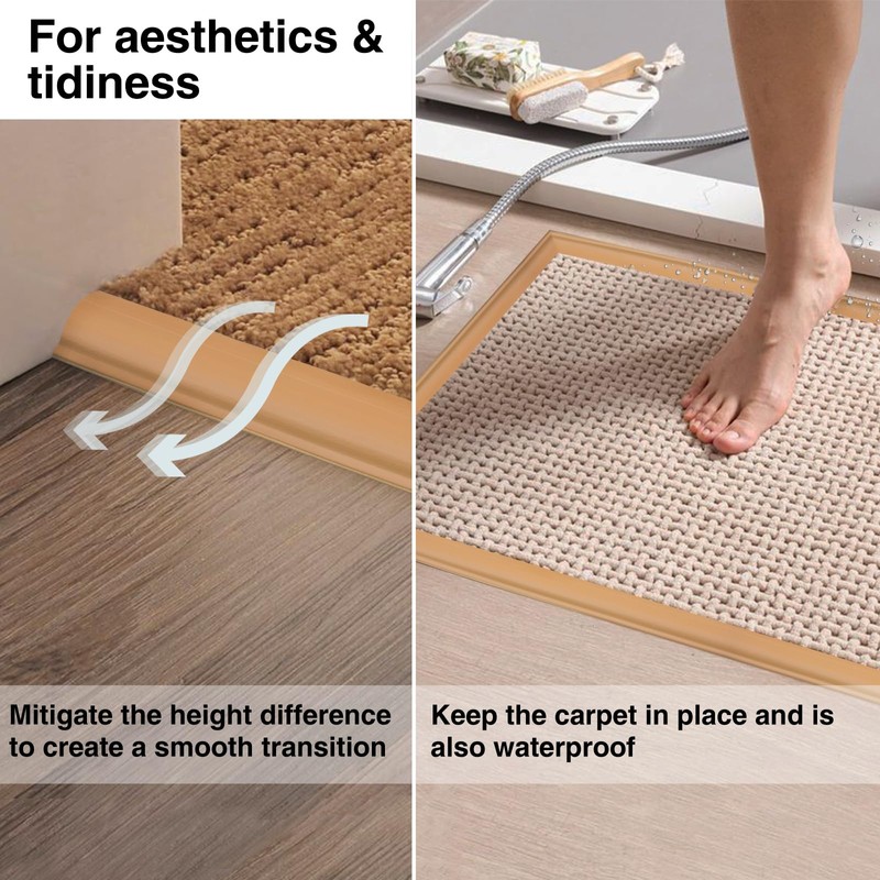 Flexible PVC Carpet Edge Trim Strip, Self Adhesive, Cuttable Carpet