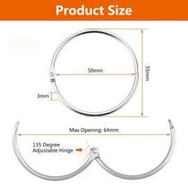 HUATEEN Curtain Rings,20 Pieces Black Shower Curtain Rings Rustproof Metal Shower Curtain Hooks Smoothly Round Shower Rings Curtain Rings Metal for Bathroom,Changing Room,Windows,Home Decoration
