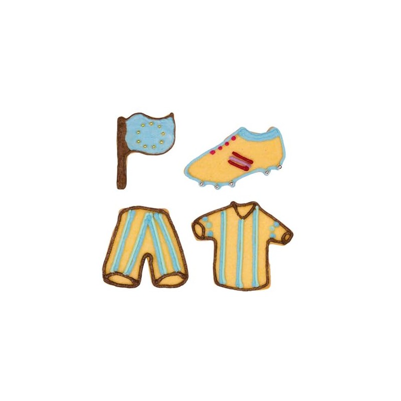 Staedter Stainless Steel 4 Piece Football Fever Cookie Cutter Set,