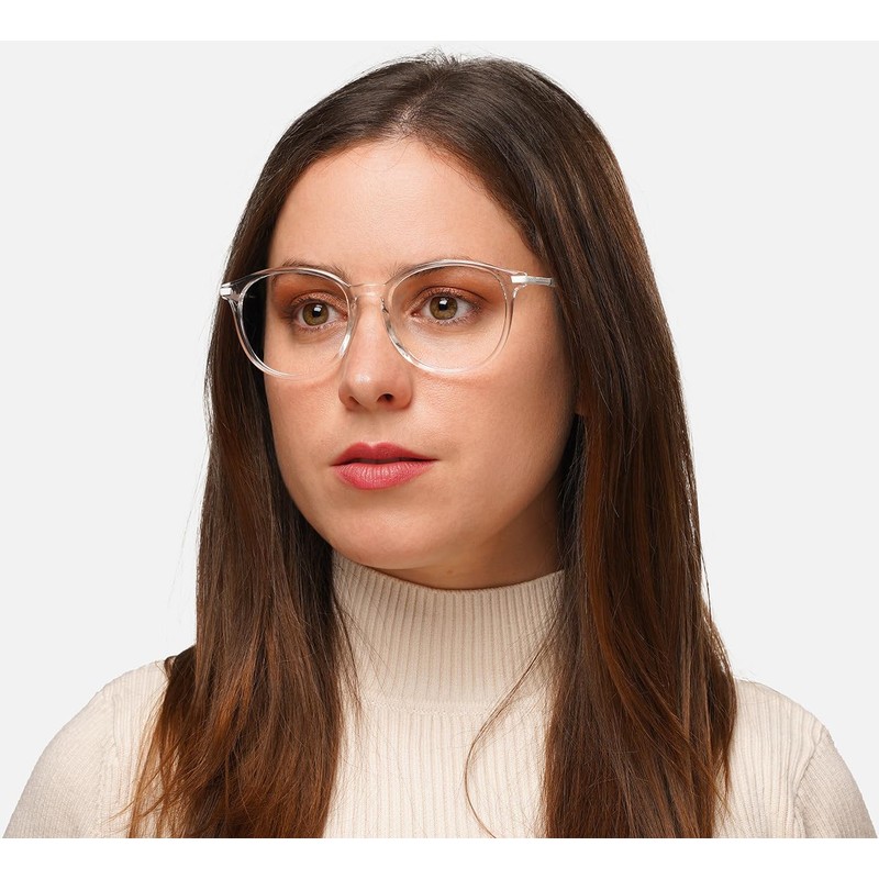 Firmoo Blue Light Glasses without Prescription Women Men Round Blue