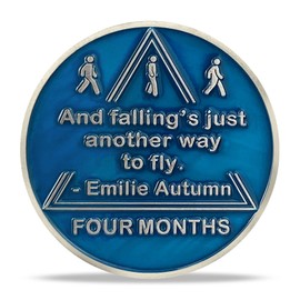 4 Month Sobriety Coin Alcoholics Anonymous Medallion AA Chip Sober Anniversary Token Sobriety Gifts for Women Men in Recovery (1-12 Month)