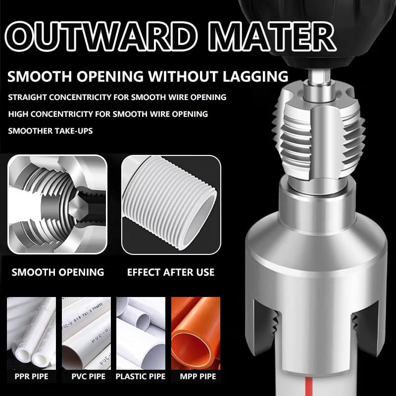 Integrated Internal & External Pipe Threading Tool with 1/2'' &