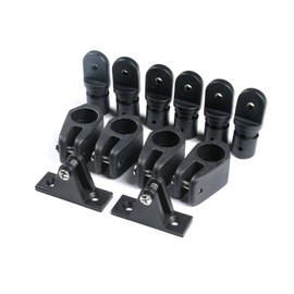 Mxeol Boat 3 Bow Bimini Top Fittings Hardware Set Black Nylon 12 PCS W/Screws (Black, 1 Inch Set)