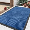 Smiry Front Door Mat Outside Entrance, Heavy Duty Natural Rubber