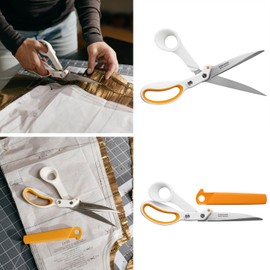 Fiskars 26cm Amplify™ Sewing Scissors – Stainless Steel Blades, Shears for Sewing & Thick Fabric, Softgrip™ Handles & RazorEdge™ Blades