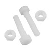Piutouyar 20 Pair M8x40mm White Nylon Hex Bolts Plastic Hex