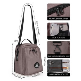 Sports rabbit Insulated Lunch Bag for Men–Compatible with 30/40OZ Handle & Straight Bottles–Leakproof Cooler Tote, Wax-Coated Oxford, Adjustable Strap–Perfect for Work, Travel, Picnics (Coffee Brown)