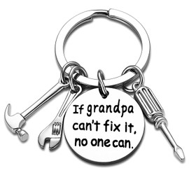 Grandpa Keychain Granddad Gifts From Grandson Granddaughter Christmas Gift Keyring Father's Day Gift For Grandpa