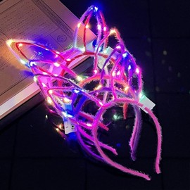 Pack of 6 Rabbit Ears Headband LED, Luminous Headband, Luminous Headband, Women's LED Flashing Headband, Women's Fairy LED, Headband Ears, Flashing, Headband Crown Women's Flashing
