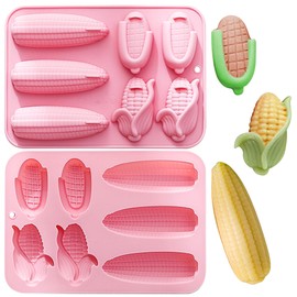Heyiminy Corn Stick Bread Pan, Silicone Corn Cob Bread Mold for Baking, 7 Cavities with 3 Unique Corn Shaped Bread Pan,Non-Stick Cornbread Pan for Muffin Chocolate Cupcake Brownie or Soap Making