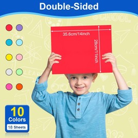 18 Pcs 11" x 14" Poster Board Paper ROOKEA Colorful Poster Board Bulk 230 GSM Thick Vision Boards Blank Smart PosterBoard for School Arts Craft Projects Drawing Scrapbooking Graphic