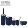 WENKO Brasil Swing Cover Bin, TPE, Dark Blue, 6,5 L