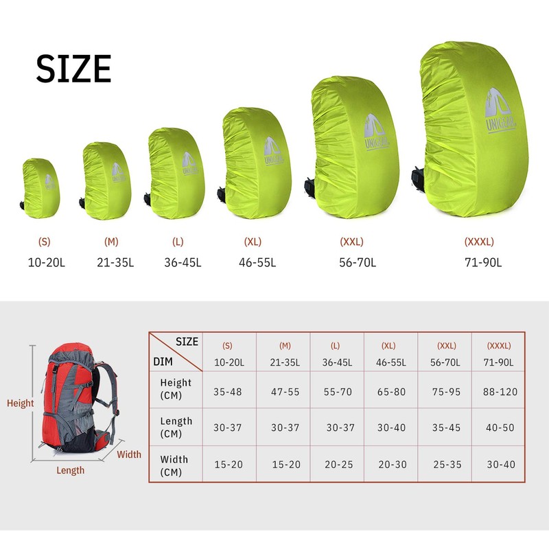 Unigear Rain Cover for Backpacks, Waterproof Rain Cover Rucksack Cover
