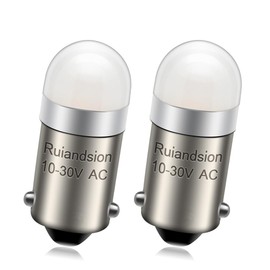 Ruiandsion BA9S LED Reading Light 1895 1891 Warm White 10-30V Non-Polarity LED Bulb 2016 3SMD Chipset Bulb for Car Interior Dome Map License Plate Glove Box Light Pack of 2